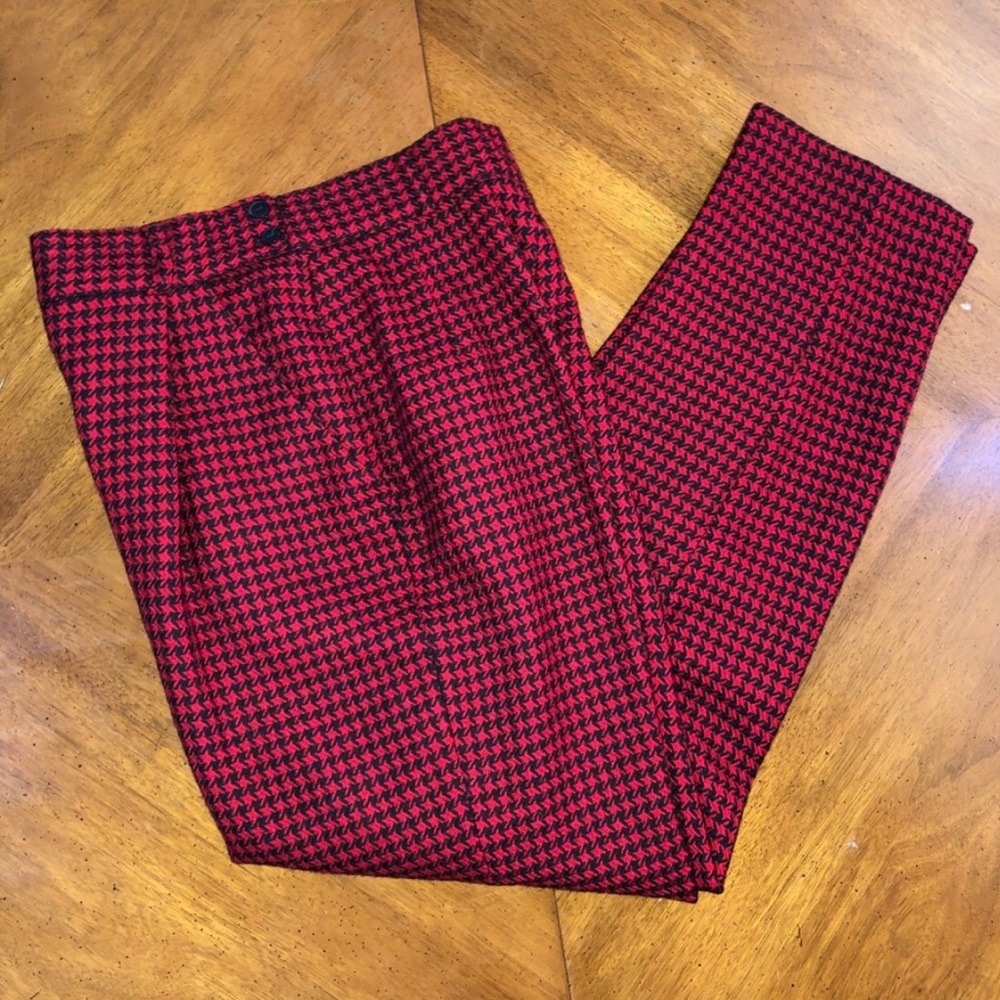 Christian Dior Wool Slacks Pants in Black and Red